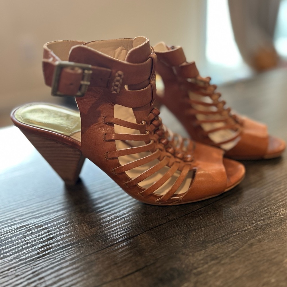 Brown Strappy Heeled Sandals